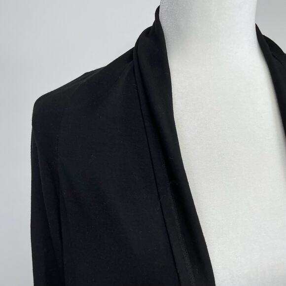 Eileen Fisher Black Open Front Cardigan Small Neutral Minimalist Layering Career - Picture 2 of 8
